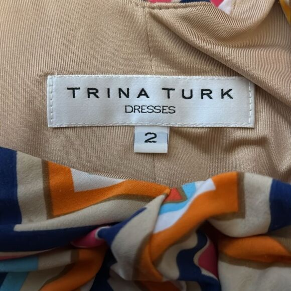 Trina Turk Multicolor Chevron Pattern Dress 2 - Picture 5 of 9